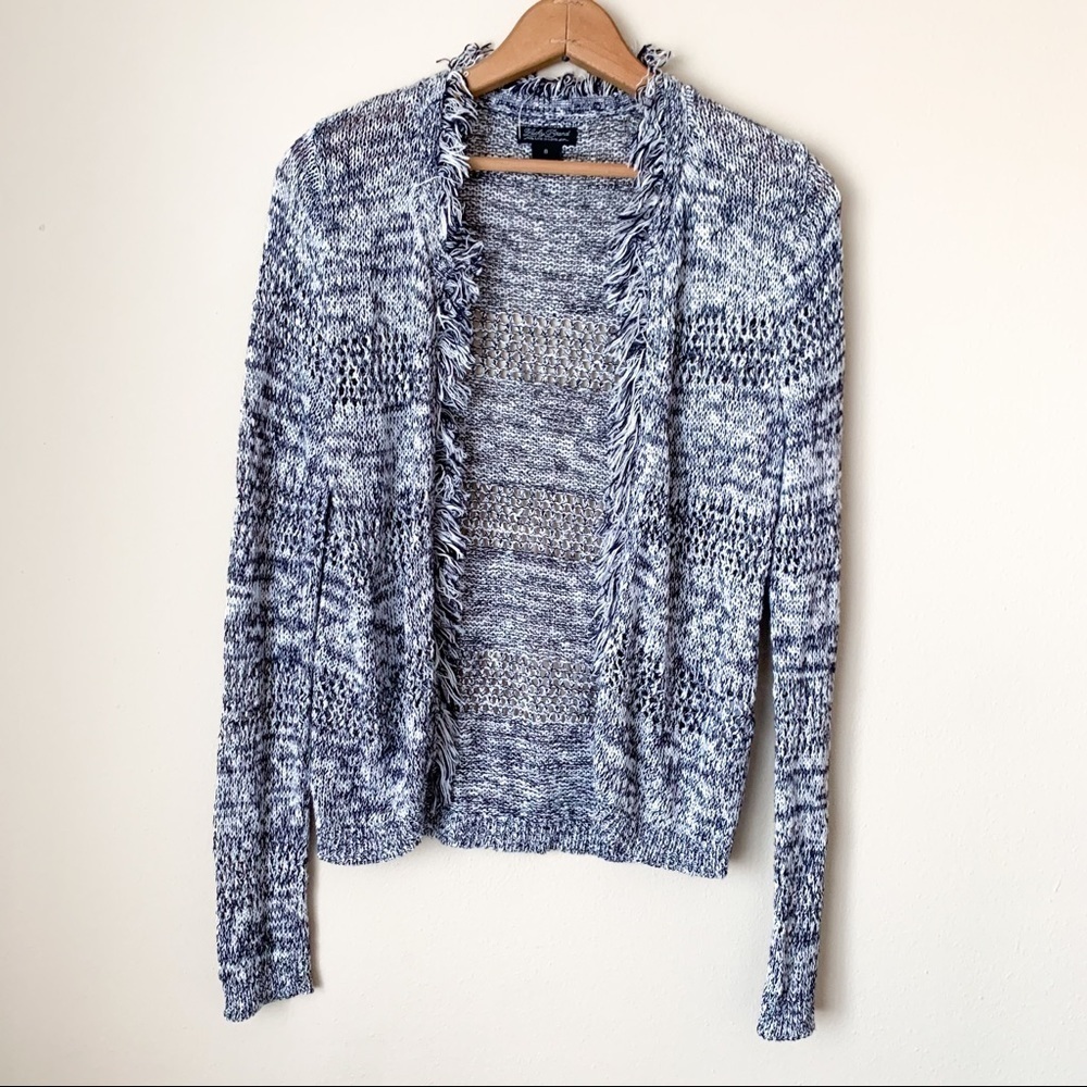 Lucky Brand Open Front Fringe Cardigan Sweater